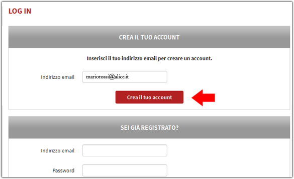 Come registrarsi sul sito - Passo 2